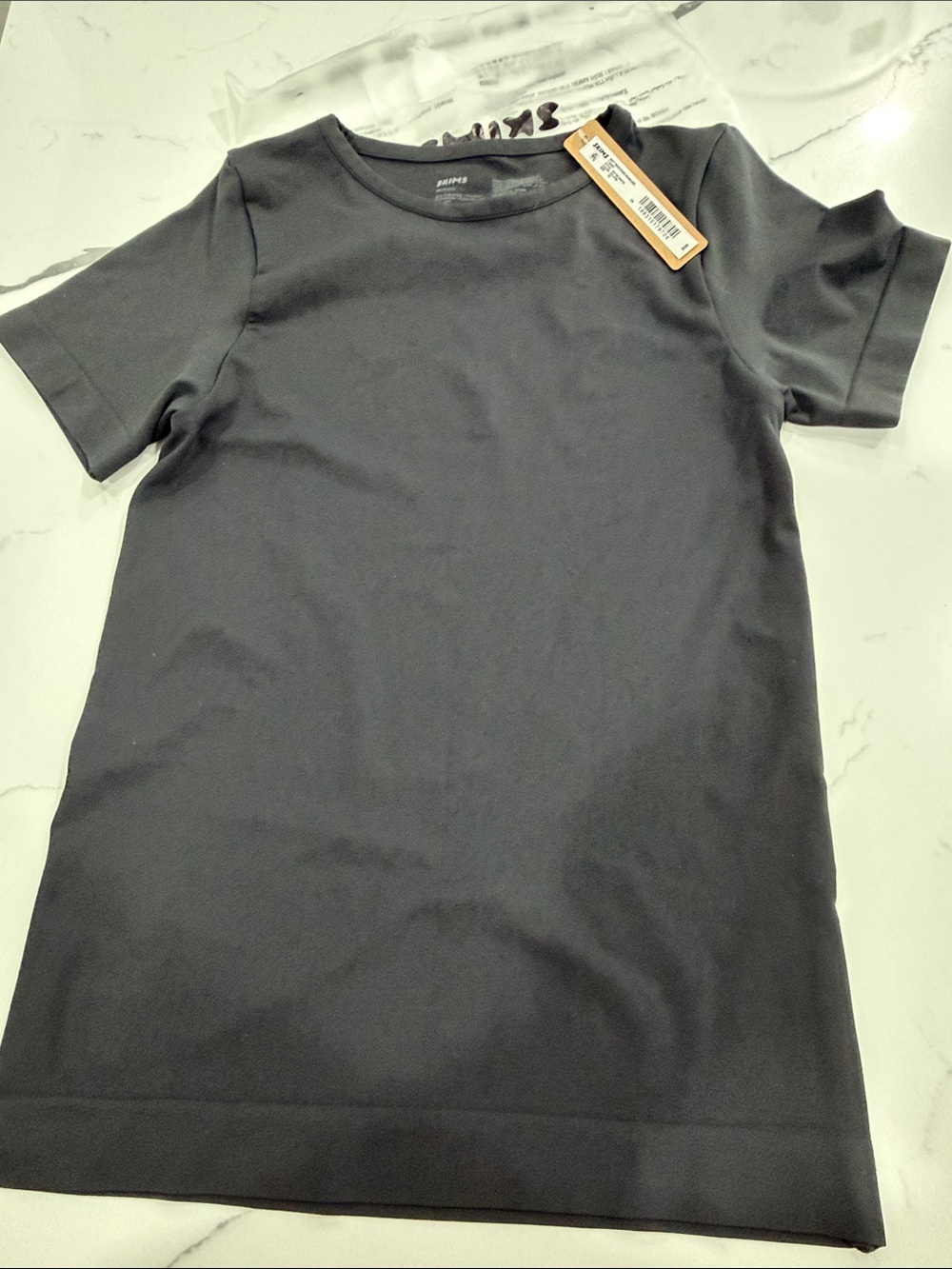SKIMS black soft smoothing seamless t-shirt